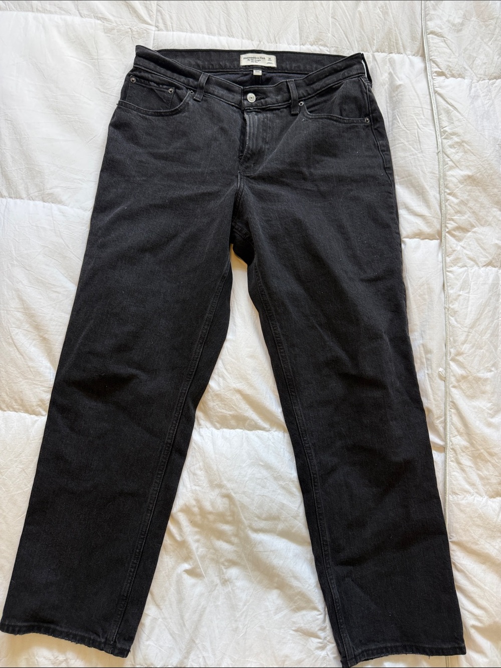 Abercrombie & Fitch Black Straight Leg Jeans